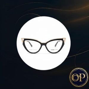 mossi occhiali – gafa Óptica dama negra cat eye con detalle dorado metálico