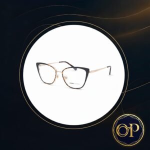 mossi occhiali – gafa Óptica dama negra y dorada cat eye metálica