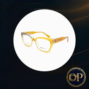 mossi occhiali – gafa Óptica dama amarillo con frente plateado translúcido